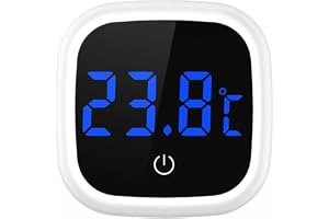 GraGra Digital Aquarium Thermometer - Wireless Waterproof LED Display with 0.1℃ High Precision for Fish Tank, Reptile Terrarium, Home Use - Stick On Design, Durable Temperature Monitor