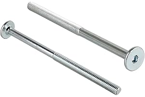 EMOEBELBESCHLAEGE woplus Flachkopfschrauben Möbelschrauben Möbelverbinder Stahl Verzinkt M6 x 100mm Flachkopf Antrieb:Innensechskant SW4 (10 Stück M6 x 100mm)