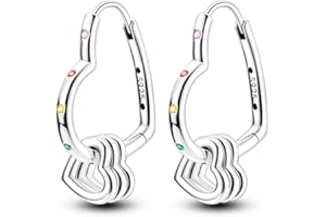 KUNSIR Boucles D’Oreilles Pendantes en Argent Sterling 925 pour Femmes Boucles D’Oreilles Créoles en Zircone Cubique EAR1