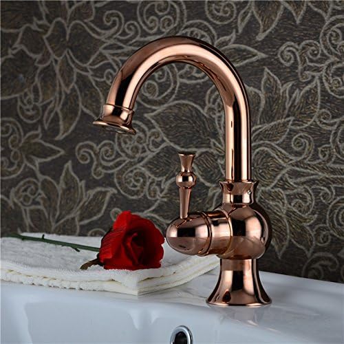 Tourmeler 360 Rotation Rose Golden Bathroom Basin Faucet With Solid Brass Rose Gold Bathroom Basin Sink Water Mixer Tap