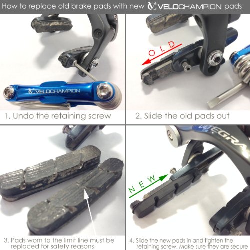 VeloChampion Shimano-Bremsschuheinsätze – Passend für Dura Ace, Ultegra, 105 Brake Pad Inserts - 3