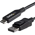 StarTech.com 6ft/1.8m USB C to DisplayPort 1.4 Cable - 4K/5K/8K USB Type-C to DP 1.4 Alt Mode Video Adapter Converter - HBR3/HDR/DSC - 8K 60Hz DP Monitor Cable for USB-C/Thunderbolt 3 (CDP2DP146B)