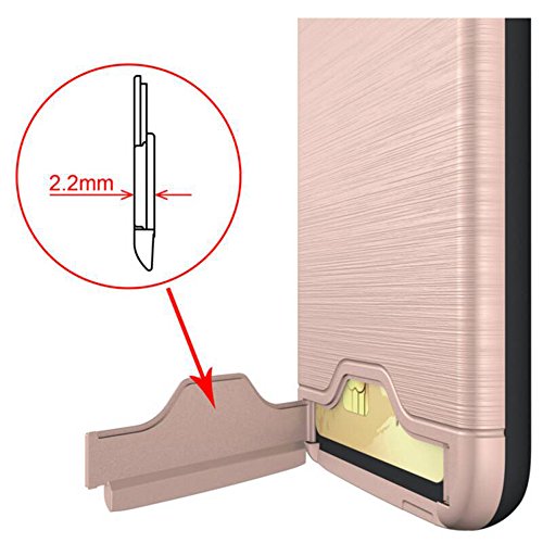 Galaxy S7 Hülle, Nakeey Slim Hybrid Dual Layer Bumper Schutzhülle [Card Slot] Handyhülle Cover Ständer für Samsung Galaxy S7,Rose Gold - 6