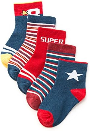 5 pairs of Kids Children Boys Girls Socks Autumn And Winter Cartoon Cotton Rich Socks Age 1 to 12 (Small (Age 1-3), style1)
