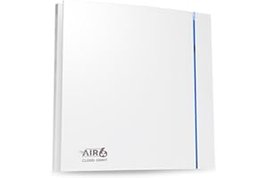AIR 6 Cloud-100HT Silent Yet Powerful Bathroom Extractor Fan with Adjustable Humidity Sensor & Timer | Delivering 26.5l/s (95m3/h) | Wall or Ceiling Mounted Fan | White | IP45 | For 100mm /4" ducting