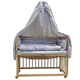 Beistellbett Kinderbett Gitter Himmelbett Babybett Bett Stillbett inkl. 9 tlg. Zubehör - 4