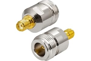 Vecys Adattatore SMA a Tipo N Adattatore SMA Femmina a Tipo N Femmina per Cavo Antenna Wi-Fi Router Wi-Fi Wireless WLAN (2 pezzi)
