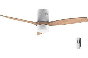 Cecotec Ventilatore da Soffitto con Luce LED Energysilence Aero 5600 Classic, 40W, Motore DC, Diametro 132 cm, Lampada LED 18W, Timer, 6 Velocità, Telecomando, Funzione Estate o Inverno