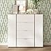 Produktbild Pharao24 Design Highboard in Weiß Eiche 4 Schubladen