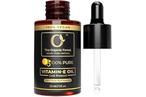 THE ORGANIC FOREST – VEGAN . PURE . NATURAL 100% Pure Vitamin E Oil | Vitamin E Oil for Scars & Hair | 22500 IU, Non-GMO Verified | Skin Care | Face Oil | Moisturizing Oil | Cuticles and Nails Care
