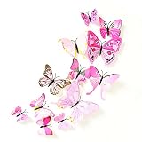 12 St Motiv PVC-Aufkleber Schmetterling Deko 3D-Aufkleber (Rose)