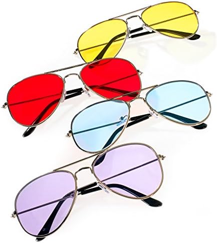 Set 4 Pair Men Women Pilot Style Sunglasses Bad Weather Glasses UV 400 Protection Romens Ltd