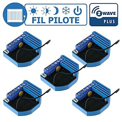 Qubino Lot de 5 modules Fil Pilote encastrable Z-Wave Plus - QUBINO