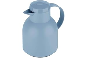 Emsa Samba termos (1 litr, zamknięcie typu Quick Press, utrzymywanie gorąca 12 h, utrzymywania zimna 24 h) Puder-blau