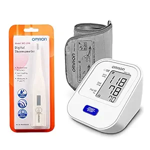 Omron Automatic Blood Pressure Monitor with Digital Thermometer MC-246 Health Care Combo Pack