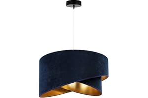 LIGHT HOME LH Light-Home Abat Jour Suspension Luminaire Lustre Industriel Milan - Moderne Abat Jour Plafond pour Chambre Salon et Cuisine - en Metal - Gaufré et Or