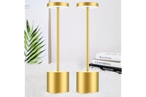 bravzurg Lampara Escritorio LED Sin Cable, 5000mAh Lamparas de Mesa Recargable Portatil, Lámpara Inalambrica Bateria Recargables, Para Exterior, Mesita Noche, Jardin, Salon, Restaurante, Sobremesa