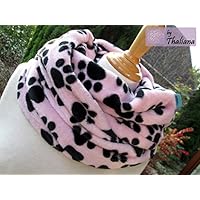 PFOTEN rosa Loop mit Pfoten Schal schwarze Pfoten Loopschal