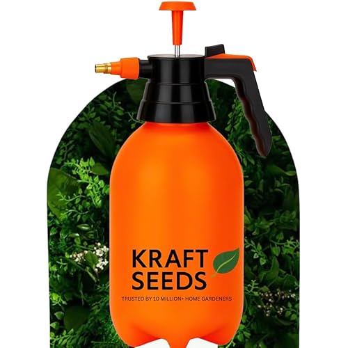 Kraft Seeds 2L Spray Pump for Plants | Garden Sprayer with Adjustable Brass Nozzle | Plastic Water Spray Bottle for Gardening, Car & Bike Wash | Leak-Proof Plant Watering pump, Easy-Fill Water Sprayer