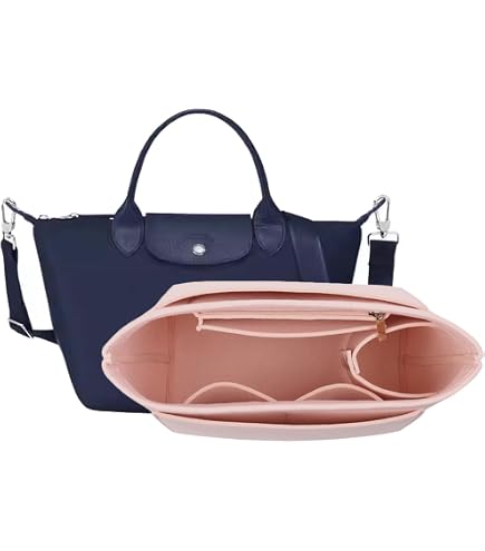 Organisateur De Sac à Main En Feutre - Insert Avec Poches Zippées Pour Téléphone, Clés, Rouge à Lèvres | Taille M Beige