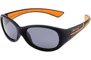 ActiveSol Kids @School Lunettes de soleil sportives pour enfants | Fille et Garçon | Protection 100% UV 400 | polarisées | indestructibles en caoutchouc souple | 5-10 ans | seulement 22 grammes