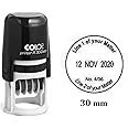 Self Inking COLOP R30 Round Custom Rubber Stamp with Date Personalized Office Stamper - Dater Stamp - Black Ink