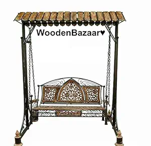 Wooden Bazaar, Iron Swing for Porch Hammock & Wrought || Outdoor/Indoor & Garden || Jhoola || 76.5 Length x 48 Width x 82.5 Height Inches