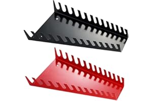 Nagoyuki 2 Pack Metal Wrench Organizer Premium Wrench Holder Vassoio Soluzioni di Archiviazione A Parete per Chiave Inglese 1 e 1 Nera