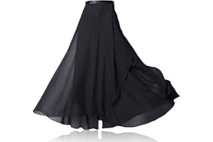TOVBMUP Chiffon-Tanzkleid,Ballett Wickelrock Chiffon Damen Tanz Rock Mit Taille,lockerluftiger Ballettrock zum Binden für Kinder,Verstellbare Taille Krawatten Gymnastik Ballettrock.