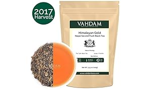Thé Noir Doré en Feuilles Népal Himalaya, Deuxième Récolte de 100% Pur, Thé du Népal Non Mélangé, Frais & Livré Directement depuis sa Source (100g)
