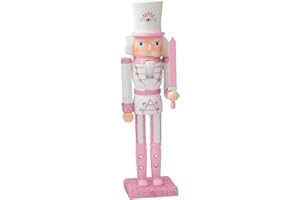 ULAPITHI Nussknacker Zahlen Holz Puppen Decor Nussknacker Rosa Traditionellen Soldier Guard Weihnachten Dekorationen Zarte Hölzerne Nussknacker Ornamente Figuren 11,8 Zoll Zum Sammeln, Spielzeug 4 Stile