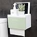 Produktbild Li Ye Feng Shop Einstöckiges Badezimmerregal Lochpapiertrommel wasserdichter Papierpapierhalter Badezimmertoilettenbehälter Restaurantküche Toilettenpapierhalter (Color : Green, Size : 21.5*13*14)