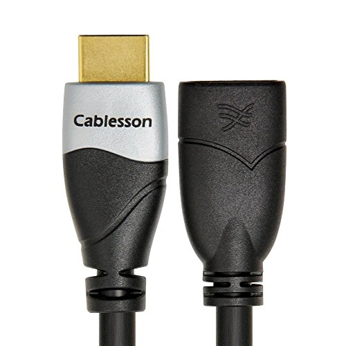 Cablesson Ivuna 1.5 m HDMI Erweiterungskabel - 24K goldbeschichtete Steckkontakte - 1080p bis zu 4k2k - Unterstüzt v.1.4 / 2.0 - Audio und Video - 3D Full HD UHD - Stecker auf Buchse (HD LCD Plasma TV PS4 Sky Wii U Blu-ray)