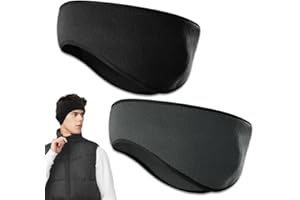 yotutun Sport Stirnband Ohrenwärmer, 2 Stück Stirnband Doppelschicht Winddichtes Winter Stirnband Damen Herren Stirnbänder Fleece Ohrenschützer für Laufen, Jogging, Wandern, Yoga