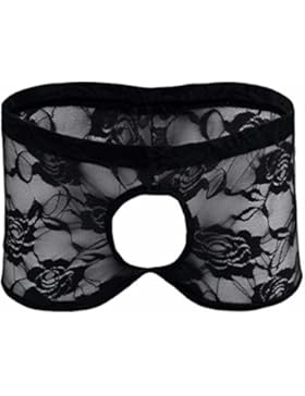 YiZYiF Spitze Boxershort Low Rise Trunk Herren Boxer Shorts Pants Öffner Dessous Hipster M-XL