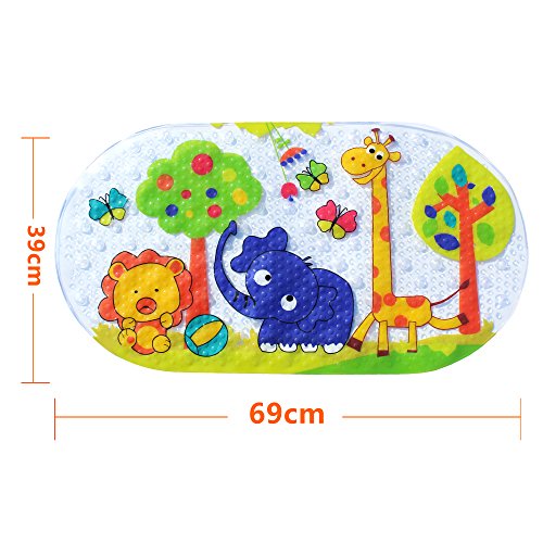 Badewannenmatte Wanneneinlage FüR Kinder Und Babies Aus Naturgummi Bietet ErhöHte Sicherheit FüR Sie Und Ihre Kinder im Bad 39X69CM (Zoo) - 3