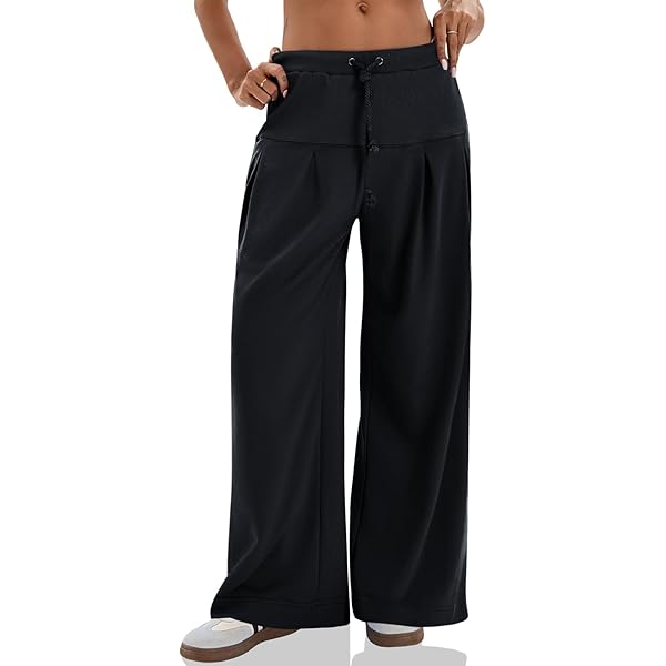 Women's High Waisted V Shaped Side Pocket Wide Leg Casual Pants - Halara