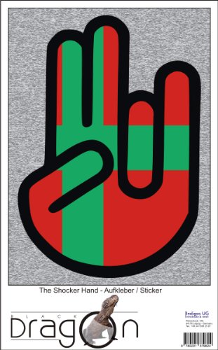 The Shocker Hand - Laptop Notebook Skin Sticker Cover Art Decal - 210x144 mm black Outline with Flag - Bornholm