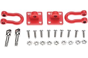 Dilwe RC Trailer Buckle, Pack of 2, RC Shackle Lock Catch Accessories for RC Climbing Crawler (Red)