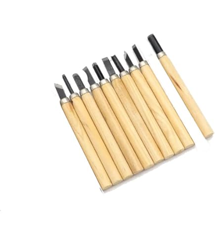 Set 12 Scalpelli Per Intaglio Legno - Coltelli Da Scultura Per Principianti E Professionisti