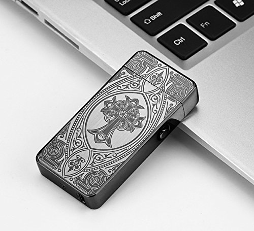 Aokvic USB elektronisches Feuerzeug aufladbar lichtbogen Kreuz - 3