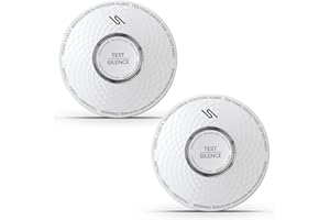 ANDYSSEY Détecteur de Fumée et de Monoxyde de Carbone avec Batterie de 10 Ans et Lumière LED, Détecteur Combiné de Fumée et de CO avec Certification Intertek. 2 Pièce