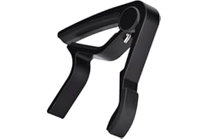 Vbestlife Capo do gitary, przenośny tuner zaciskowy do szybkiej wymiany do gitary ludowej (czarny)