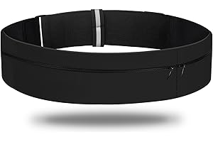 LELE LIFE 2 Pocket Running Belt, Ultra Light Sweat Resistant Fanny Pack for Men Women, Adjustable Waist Bag Money Belt Phone Holder for Runners Fitness Exercise Workout (Black，S 65cm - 80cm Waist)