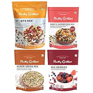 Nutty Gritties Mixed Dry Fruits and Seed - 950g, Sports Mix, Moms Superfood Mix, Mix Berries, Seed Mix Healthy Snack for Kids and adults