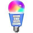 meross Lampadine Wifi Intelligente LED, Dimmerabile Multicolore E27 Luce 60W Smart Light RGBWW lampadina Smart Compatibile co