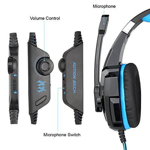 PUNICOK G9000 PS4 Gaming Headset Kopfhörer mit Mikrofon 3.5mm On Ear Surround Sound Ohrhörer und Lautstärkeregelung für PS4 Xbox One PC Laptop Tablet Mobile Phones Blau … reviews PUNICOK G9000 PS4 Gaming Headset Kopfhörer mit Mikrofon 3.5mm On Ear Surround Sound Ohrhörer und Lautstärkeregelung für PS4 Xbox One PC Laptop Tablet Mobile Phones Blau …
