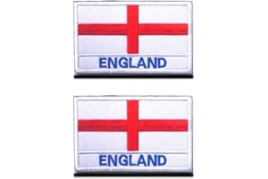 ZCKETO 2pcs England Flag with Velcro - Tactical England Velcro Badge Hook and Loop Embroidered Patch Military Badge Emblem for Backpacks Clothing Bags Uniform Vest Jersey