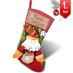 JEKOSEN Weihnachtsstrümpfe Set – 4 Rustikale Strümpfe, Ca. 48 Cm – Für Kamin, Baum & Deko