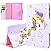 Produktbild WE LOVE CASE Samsung Galaxy Tab A 10,1 T580 T585 Hülle Leder mit Automatischem Schlaf Funktion , Smart Case Hülle Flip PU Case Im Retro und Schön Style Weiß Einhorn Muster Backcover Case Leder Klappbar Tasche Elegant Backcover PU Intern TPU Silikon Weiche Cover Stoßfest Bumper Dünn Brieftasche Wallet Schutzhülle Karten mit Magnet Hüllen Protective Bookstyle Standfunktion Anti-Kratz